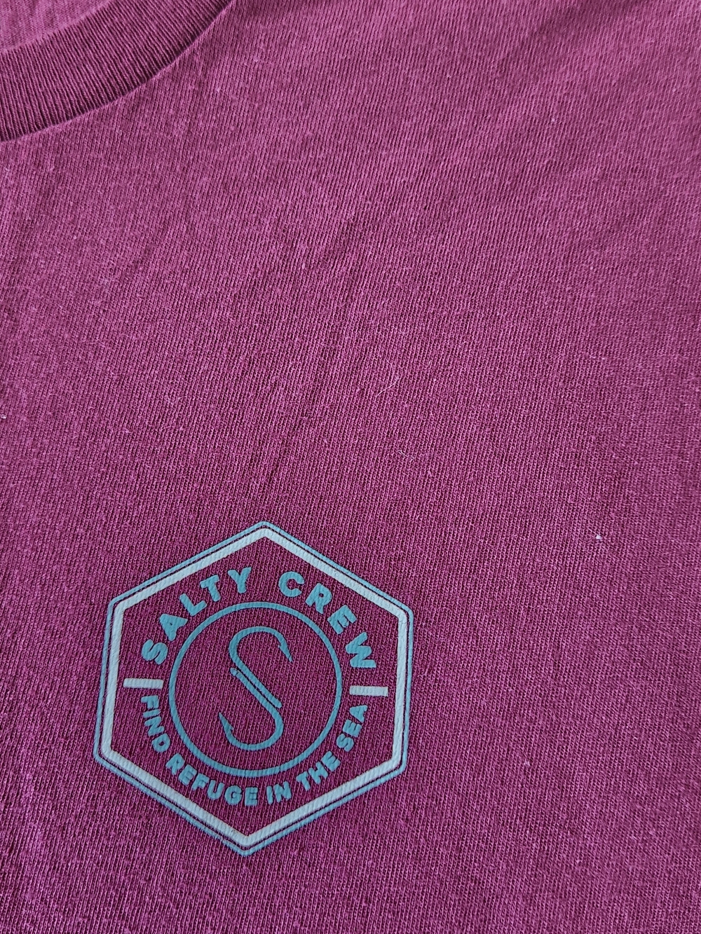Salty Crew Men's Maroon Short Sleeve Logo Tee Size XL - Picture 9 of 11
